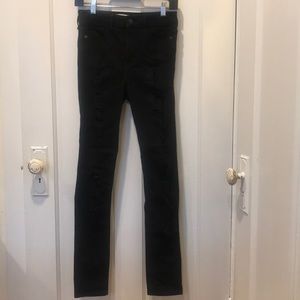 High rise skinny black holes jeans